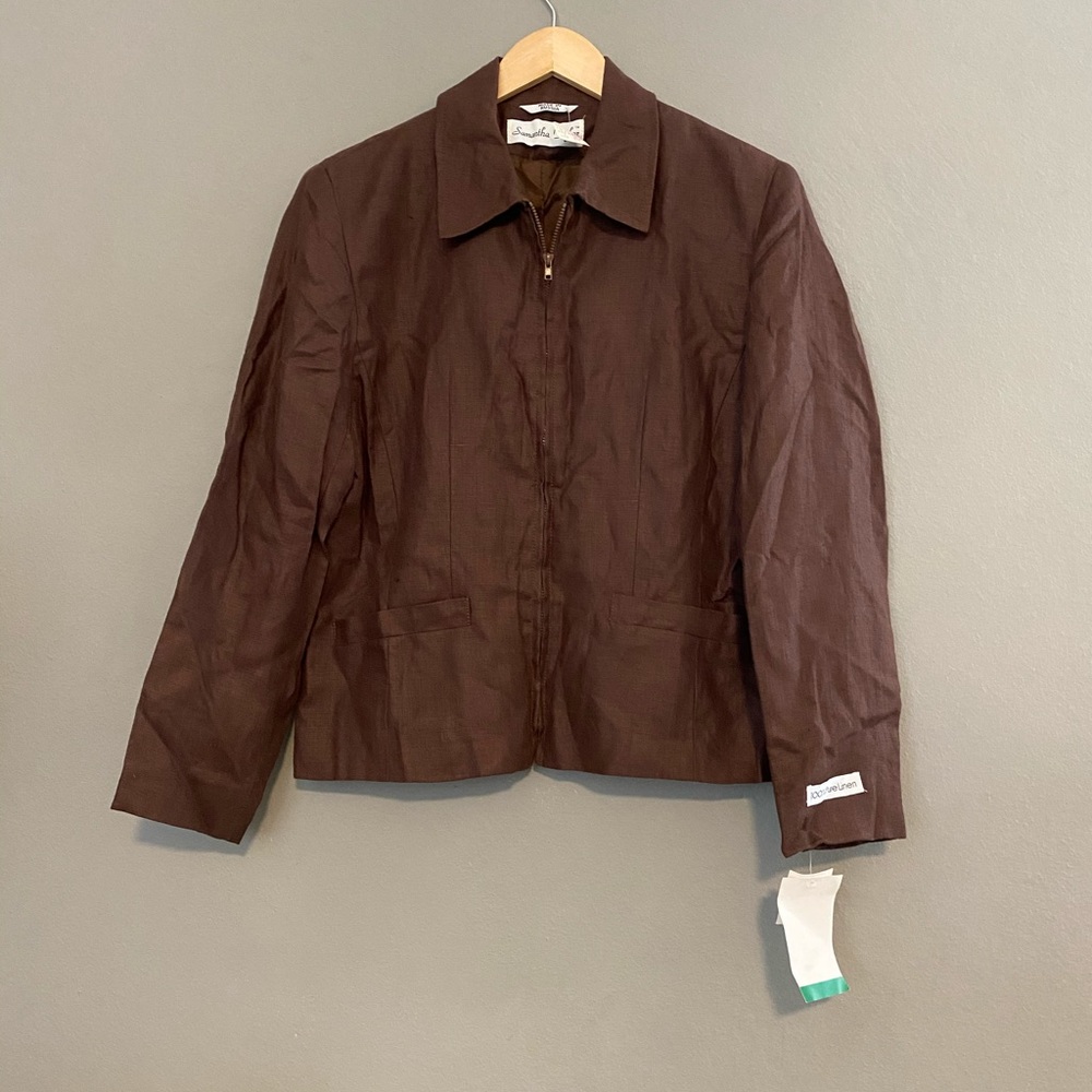 SAMANTHA TAYLOR Sz 8 Brown Jacket Lined NWT